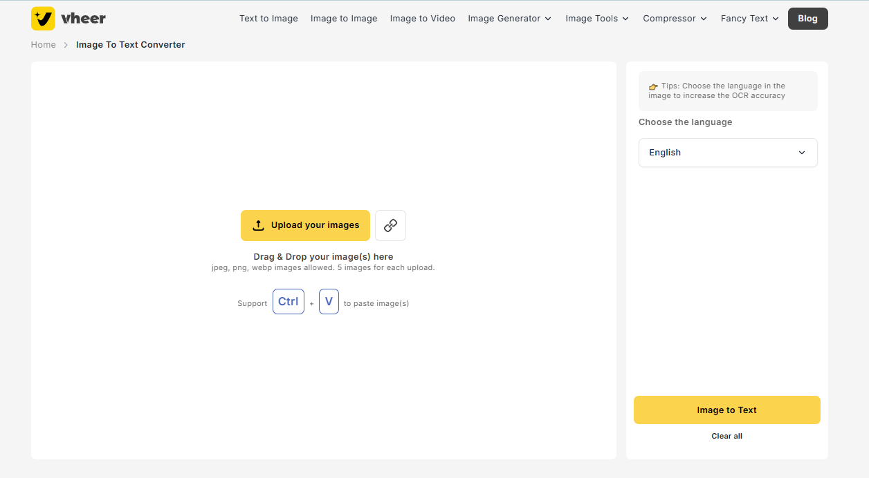 Extract Text from Images Instantly – Vheer's Image to Text Converter