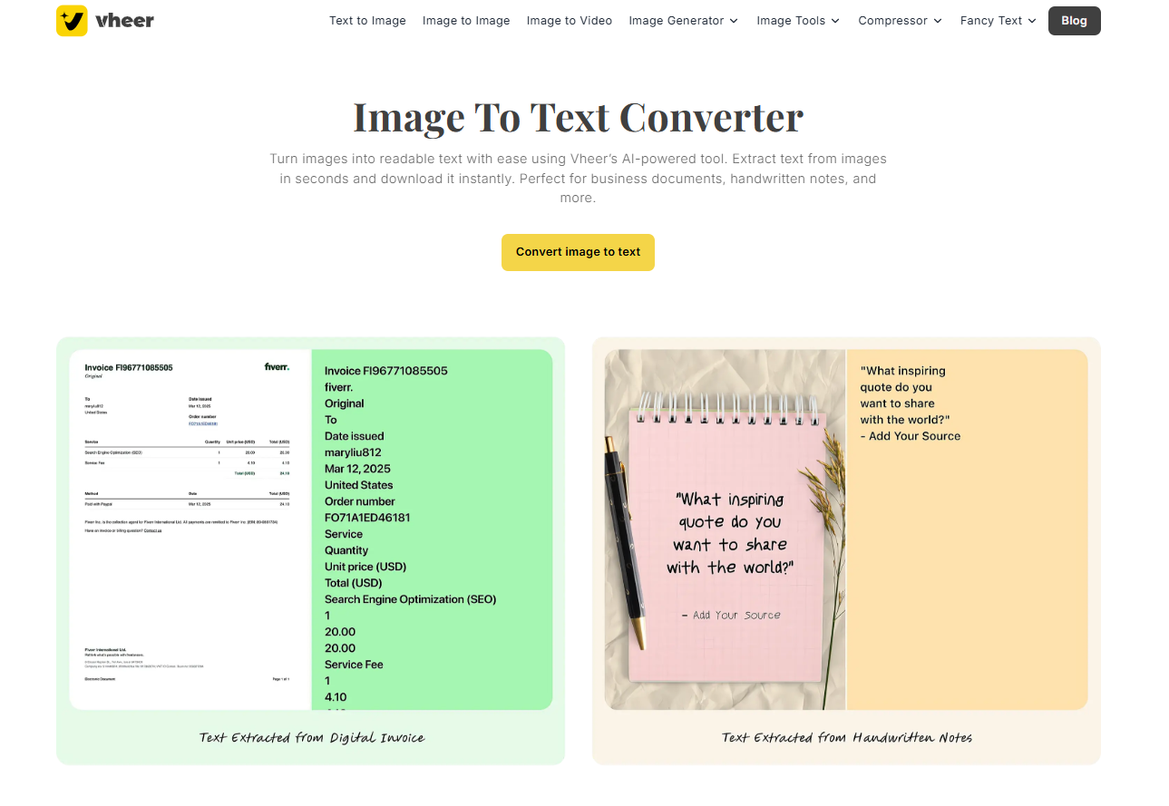 Extract Text from Images Instantly – Vheer's Image to Text Converter
