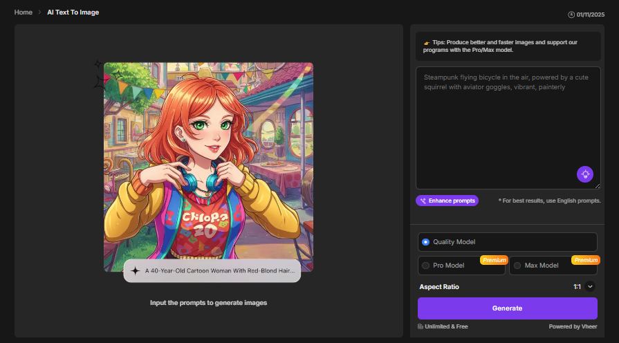 Free Unlimited AI Image Generator (No Login) to Create Anime Characters